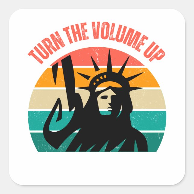 Mamdani Turn The Volume Up New York Mayor Square Sticker (Front)
