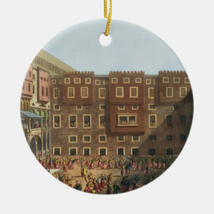 Mamelukes Exercising in the Square of Mourad Bey's Ceramic Ornament