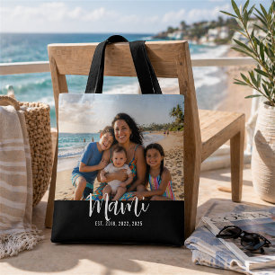 Mami Established Modern Script Photo Tote Bag