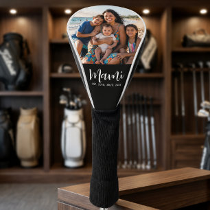 Mami Established Script Black Photo  Golf Head Cover