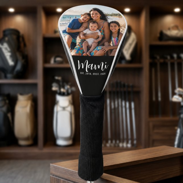 Mami Established Script Black Photo  Golf Head Cover (Creator Uploaded)