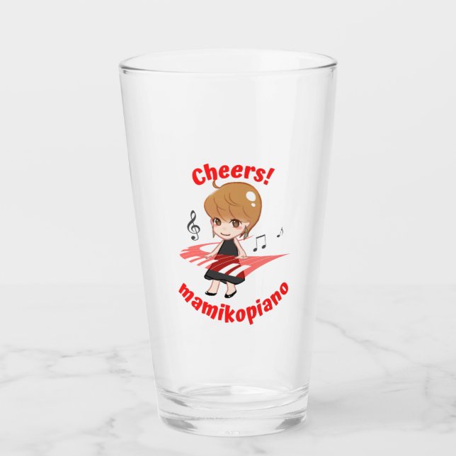 【mamikopiano】Beer Glass (Front)