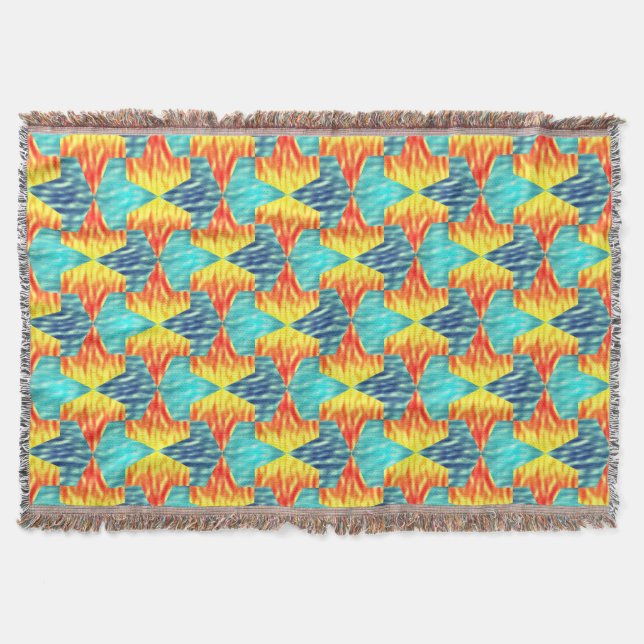 Mamluks Djinns Fire and Water Pattern Throw Blanket (Front)