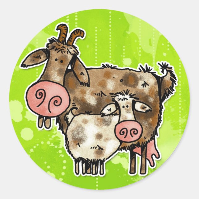 mamma goat classic round sticker (Front)
