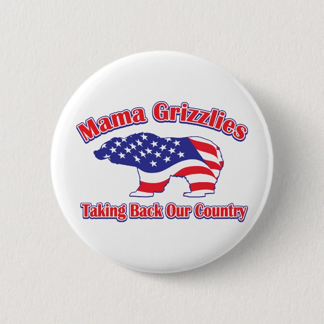 Mamma-Grizzly 2 Inch Round Button (Front)