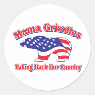 Mamma-Grizzly Classic Round Sticker