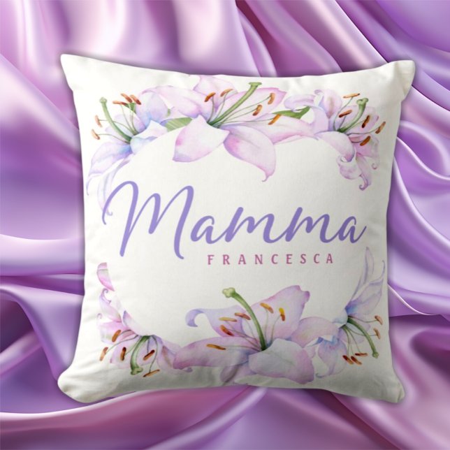 Mamma Lilies - Personalized Mother gift Throw Pillow (Creator Uploaded)