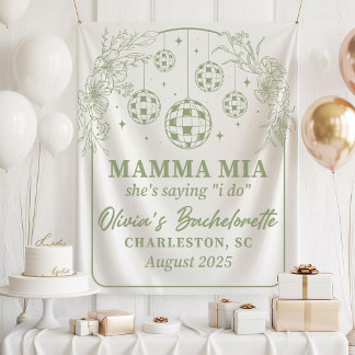Mamma Mia Bachelorette Party Banner, She's Saying  Tapestry