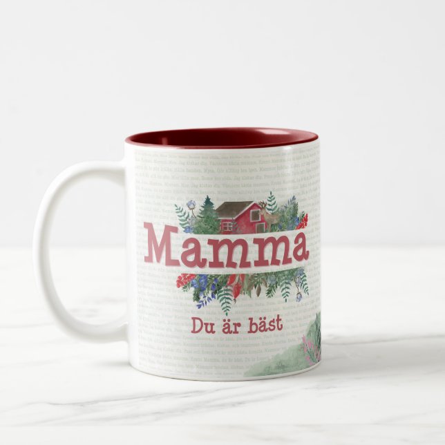 Mamma suédoise Jag älskar creuser une tasse de caf (Gauche)
