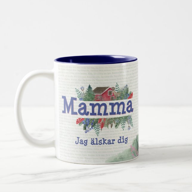 Mamma suédoise Jag älskar creuser une tasse de caf (Gauche)