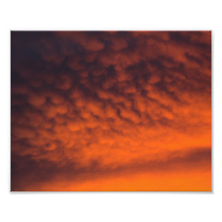 Mammatus clouds at sunset photo print