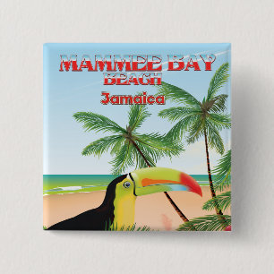 Mammee Bay Beach Jamaica travel poster 2 Inch Square Button