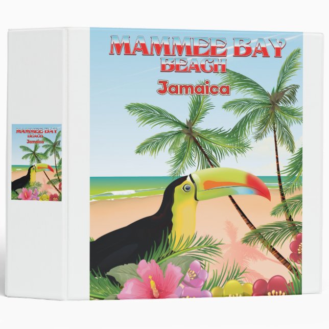 Mammee Bay Beach Jamaica travel poster Binder (Front/Spine)