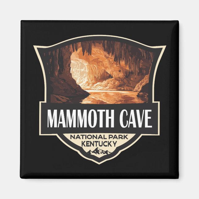 Mammoth Cave National Park Illustration Retro Art Magnet (Front)