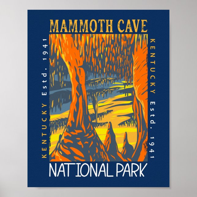 Mammoth Cave National Park Kentucky Distressed  Poster (Front)