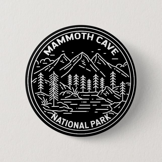 Mammoth Cave National Park Kentucky Monoline 2 Inch Round Button (Front)