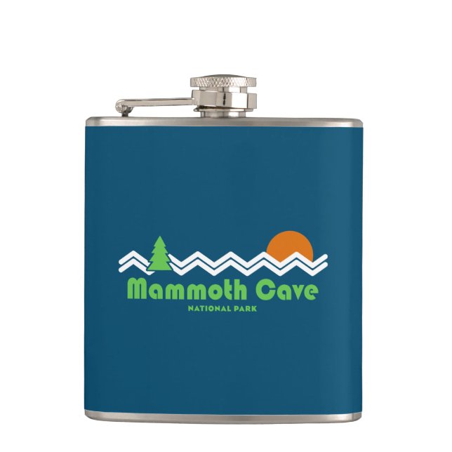 Mammoth Cave National Park Retro Hip Flask (Front)