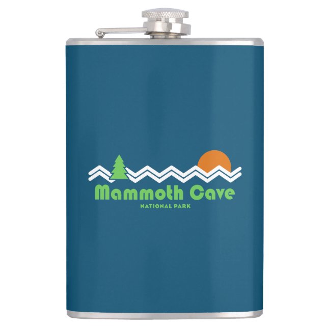 Mammoth Cave National Park Retro Hip Flask (Front)