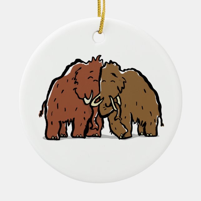 mammoth couple ceramic ornament (Front)