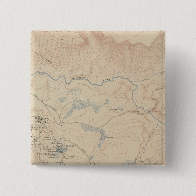 Mammoth Hot Springs and Vicinity 2 Inch Square Button (Front)