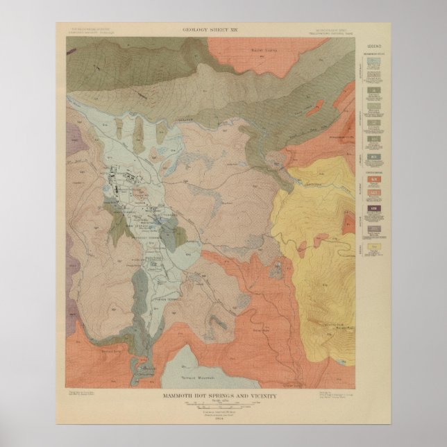Mammoth Hot Springs and Vicinity 2 Poster (Front)