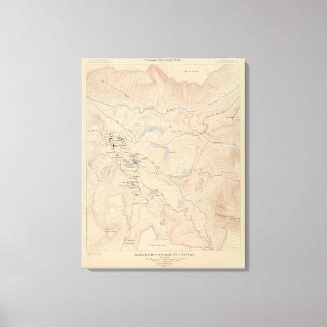 Mammoth Hot Springs and Vicinity Canvas Print (Front)