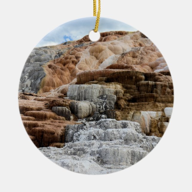 Mammoth Hot Springs at Yellowstone National Park Ceramic Ornament (Front)
