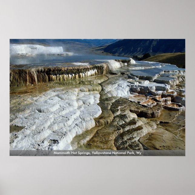 Mammoth Hot Springs, Yellowstone National Park, Wy Poster (Front)