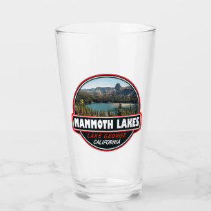 Mammoth Lakes California Travel Art Emblem Glass