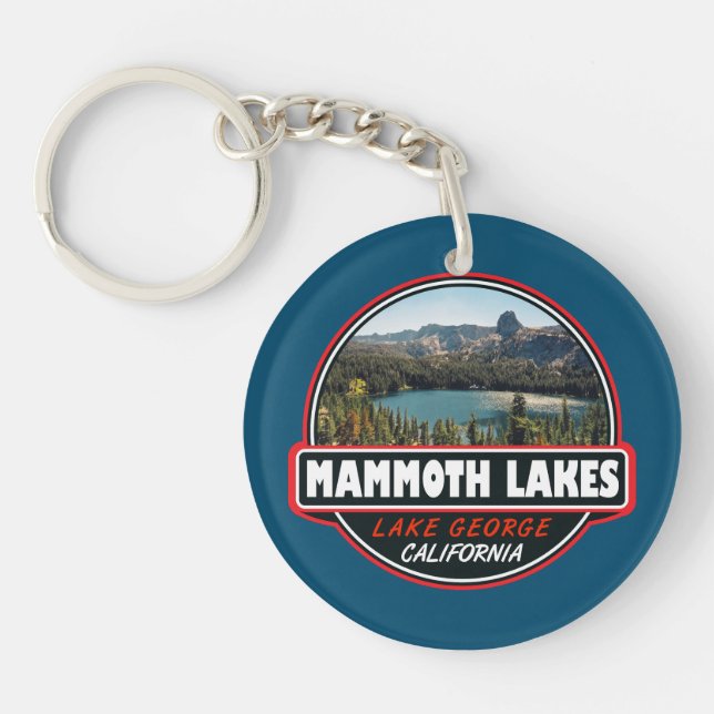 Mammoth Lakes California Travel Art Emblem Keychain (Front)