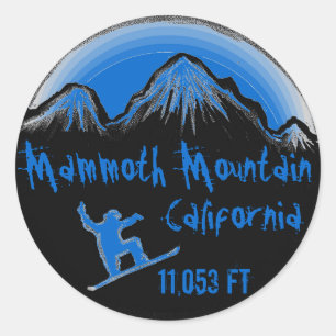 Mammoth Mountain California blue snowboard sticker