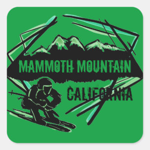 Mammoth Mountain California green ski stickers