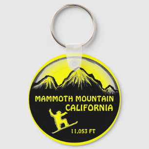 Mammoth Mountain California snowboard art keychain