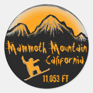 Mammoth Mountain California snowboard art stickers