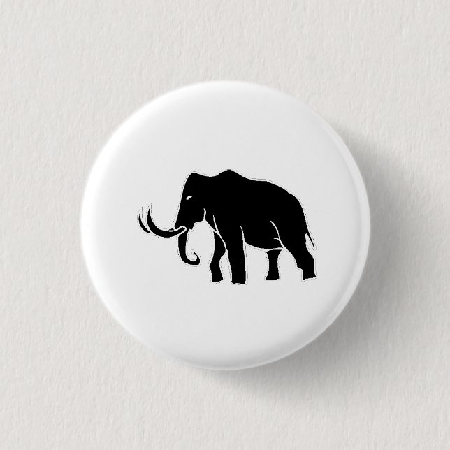 Mammoth Silhouette 1 Inch Round Button (Front)