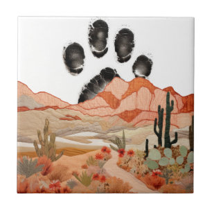 Mammouth Dog Paw Western Setting     Tile