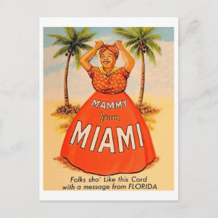 Mammy from Miami, funny vintage Postcard