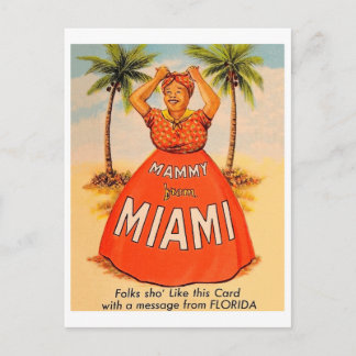Mammy from Miami, funny vintage Postcard