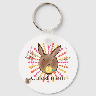 Mammy Round Rabbit-Cutest mom award-keychains Keychain