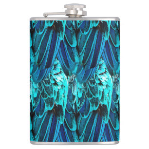 MaModern abstract pattern in emerald and blue ton Hip Flask