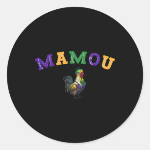 Mamou Mardi Gras Chicken Classic Round Sticker