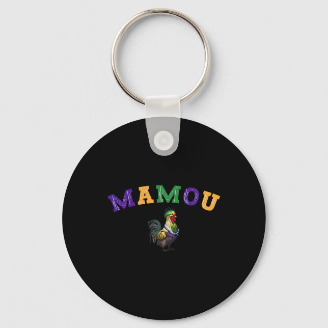 Mamou Mardi Gras Chicken  Keychain (Front)