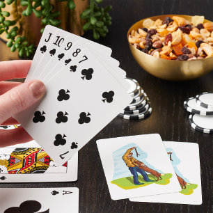 Man And His Dog Playing Cards