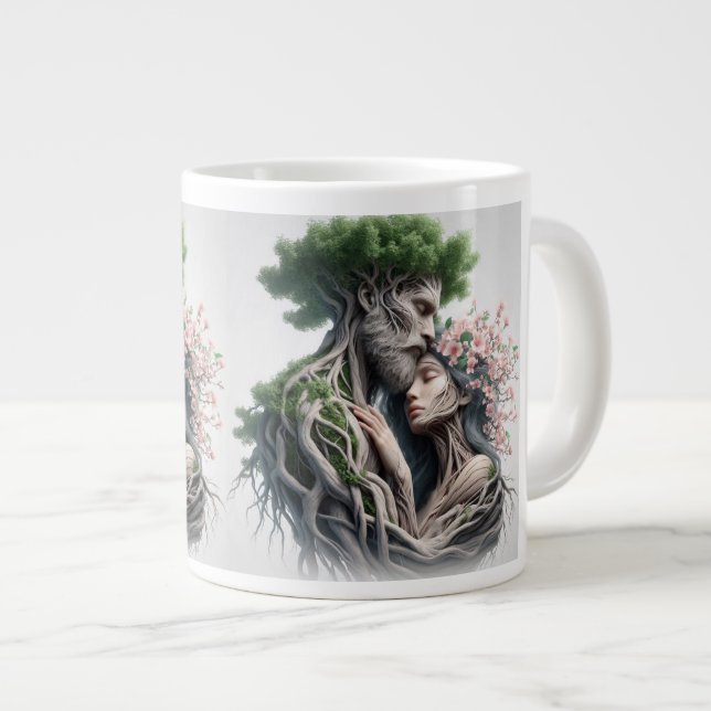 man and nature fusion large coffee mug (Front Right)