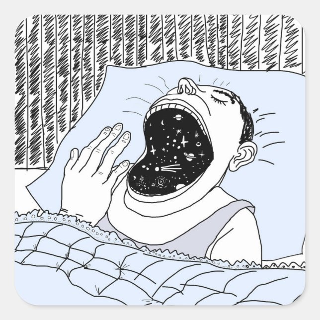 MAN AND THE COSMOS SQUARE STICKER (Front)