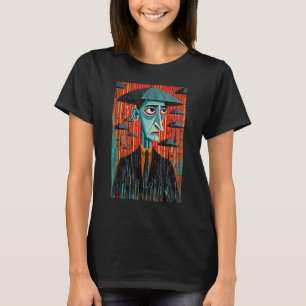 Man and Umbrella Surrealistic Horror Abstract Hall T-Shirt