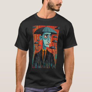 Man and Umbrella Surrealistic Horror Abstract Hall T-Shirt