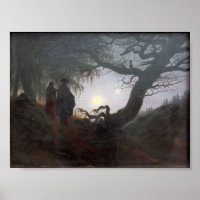 Man and Woman Contemplating the Moon