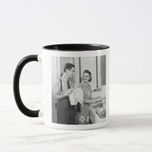 Man and Woman Doing Dishes Mug