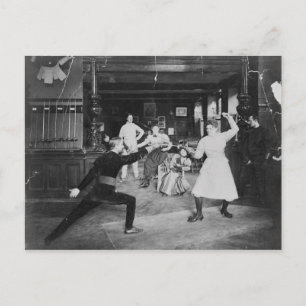 Man and Woman Fencing c1910 Vintage Postcard